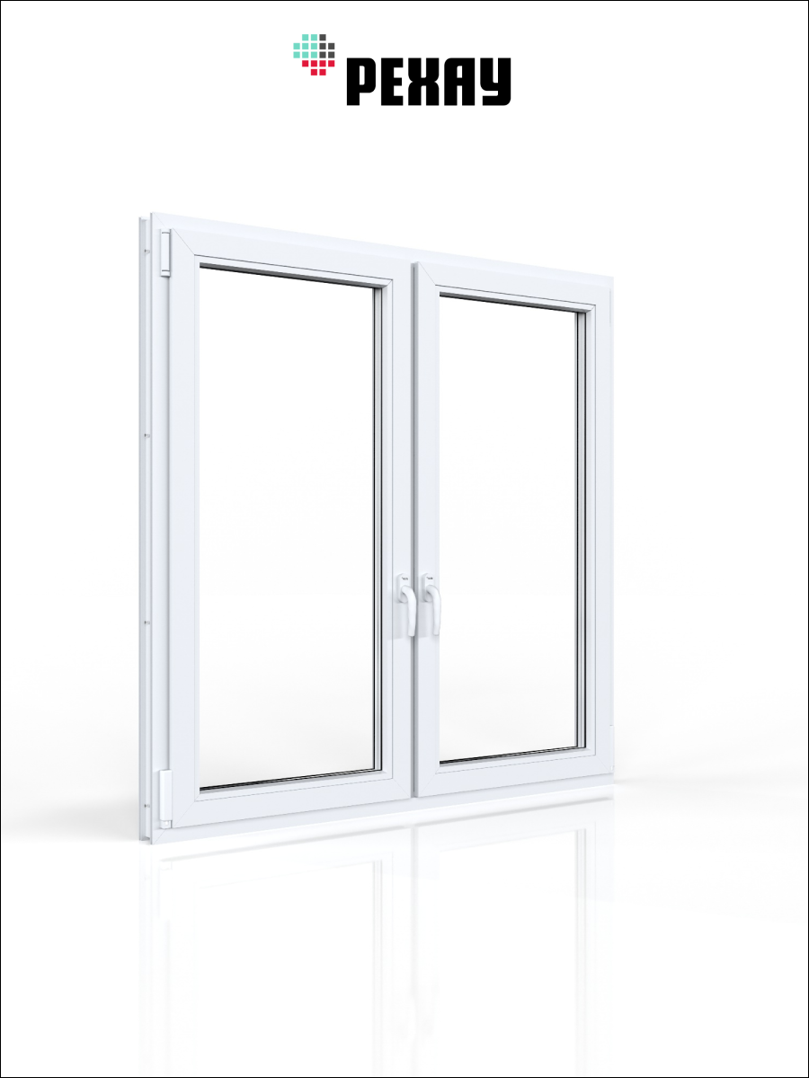 РЕХАУ Окно ПВХ CONSTANTA 1200х1200 мм (ВхШ), двухстворчатое, поворотно-откидное левое / поворотно-откидное правое
