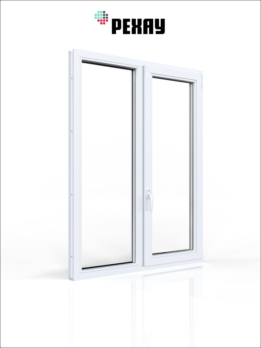 РЕХАУ Окно ПВХ CONSTANTA 1200х1000 мм (ВхШ), двухстворчатое, глухое левое / поворотно-откидное правое