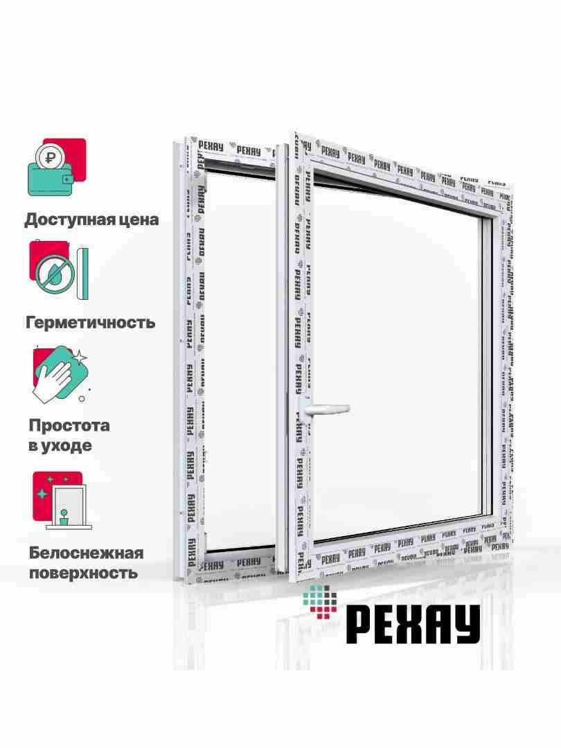 Окно ПВХ BLITZ 1000х1000 мм (ВхШ) одностворчатое