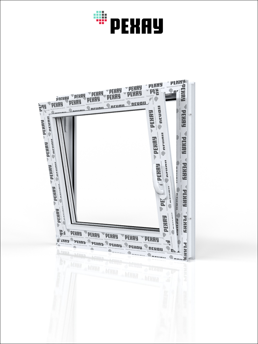РЕХАУ Окно ПВХ CONSTANTA 1000х1000 мм (ВхШ), одностворчатое, поворотно-откидное левое