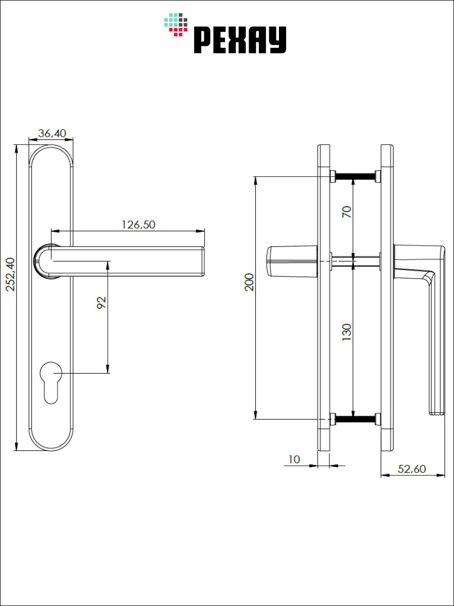 РЕХАУ Нажимной гарнитур MEDEA PLUS, коричневый