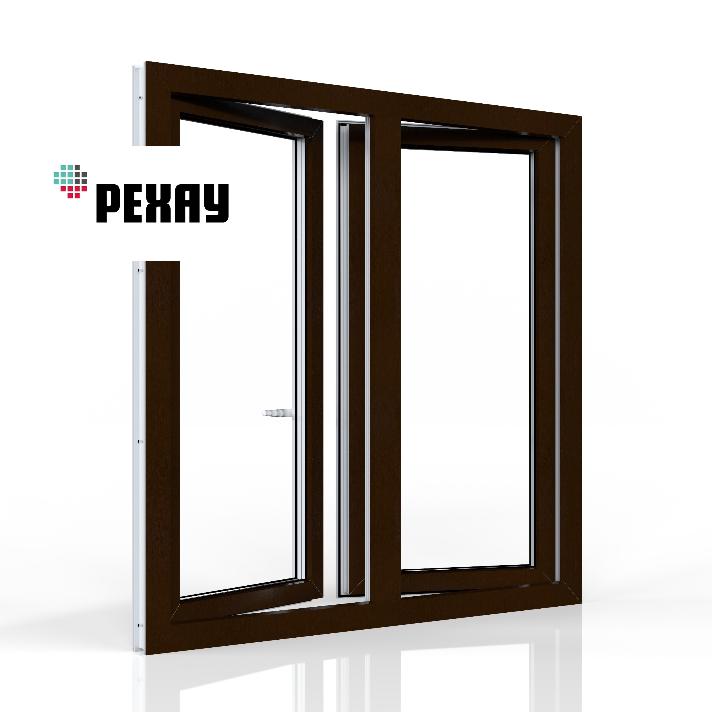 РЕХАУ Окно ПВХ BLITZ 1200х1200 мм (ВхШ) двухстворчатое