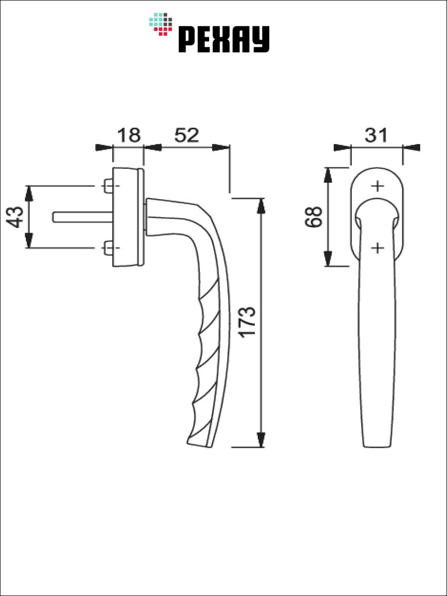 РЕХАУ Оконна ручка FREYA PSK, антрацит