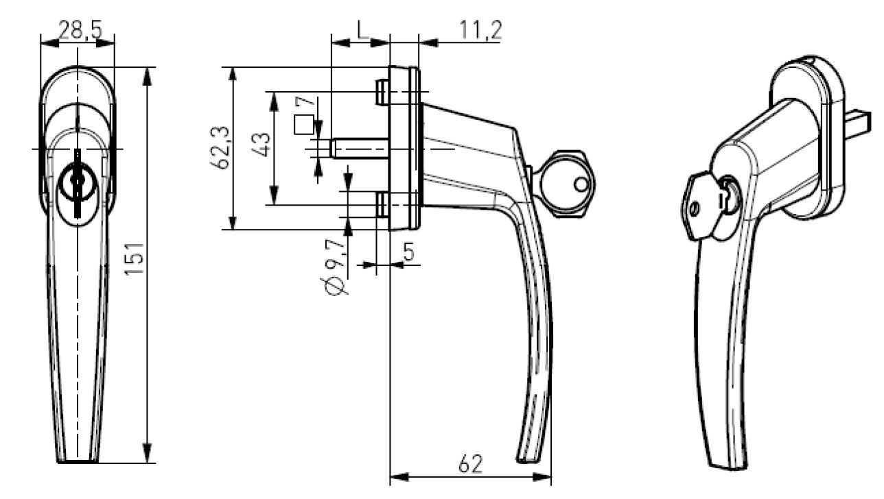 Ручка оконная с замком РЕХАУ CAMEA для ПВХ окон и дверей