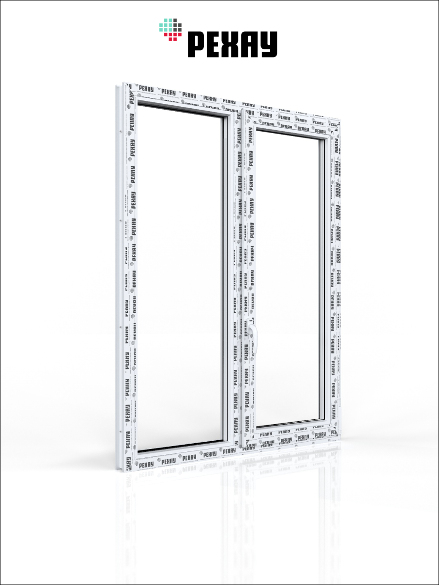 РЕХАУ Окно ПВХ CONSTANTA 1200х1000 мм (ВхШ), двухстворчатое, глухое левое / поворотно-откидное правое