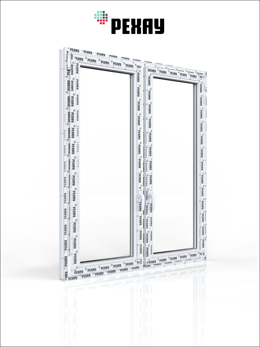 РЕХАУ Окно ПВХ CONSTANTA 1500х1300 мм (ВхШ), двухстворчатое, поворотно-откидное левое / поворотно-откидное правое