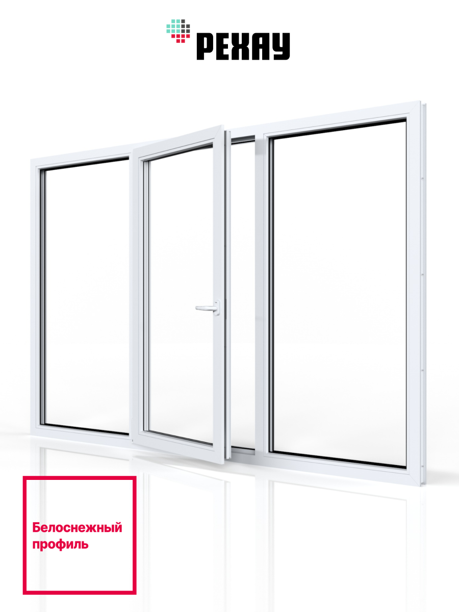 Окно ПВХ BLITZ 1000х2000 мм (ВхШ) трехстворчатое