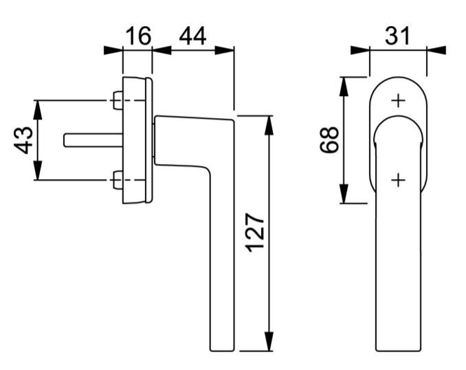 Ручка РЕХАУ Линеа для ПВХ окон и дверей, штифт VarioFit