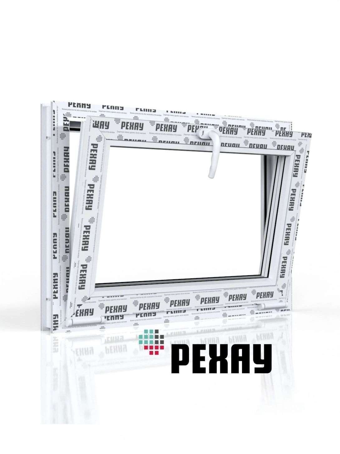 РЕХАУ Окно ПВХ BLITZ 550х900 мм (ВхШ) фрамуга