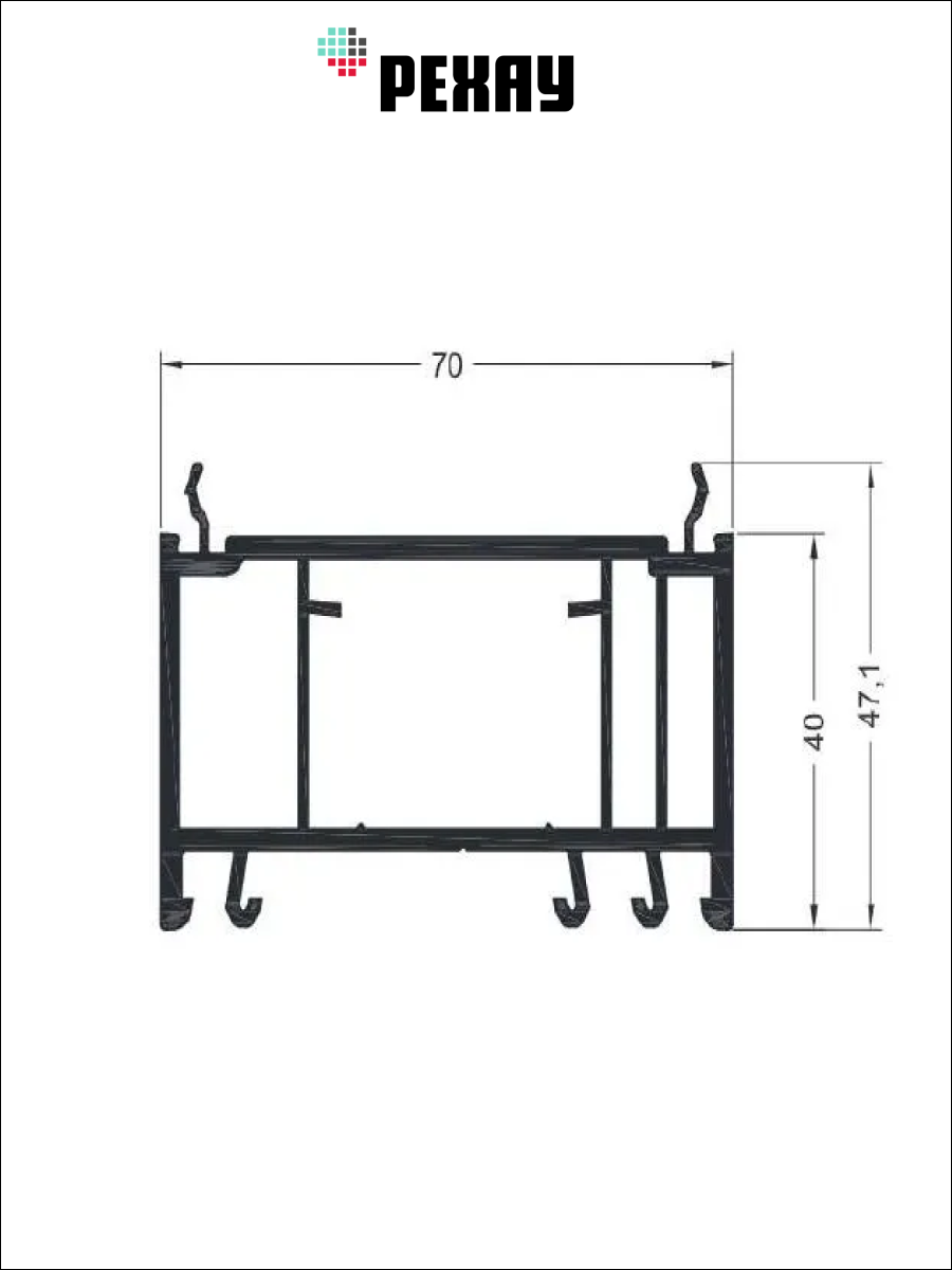РЕХАУ Профиль доборный 40/70 мм для ПВХ окон РЕХАУ дл 2 м