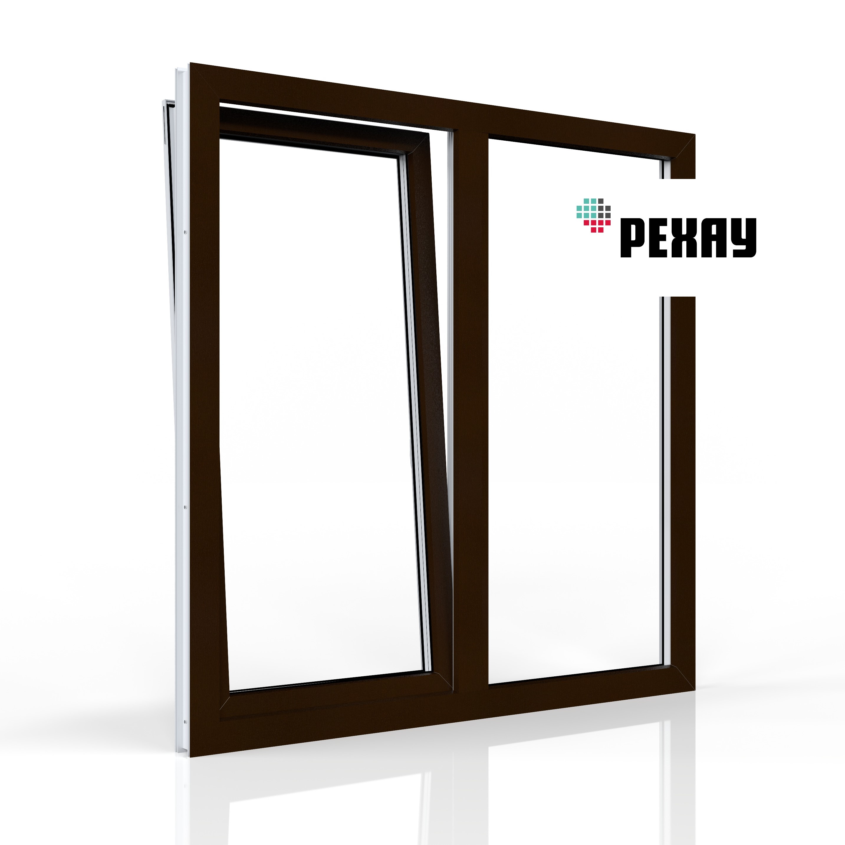 РЕХАУ Окно ПВХ BLITZ 800х1300 мм (ВхШ) двухстворчатое