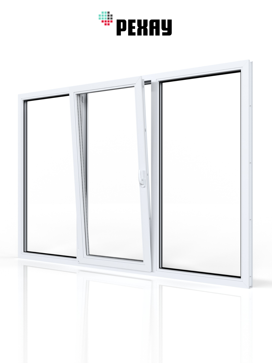 Окно ПВХ BLITZ 1000х2000 мм (ВхШ) трехстворчатое