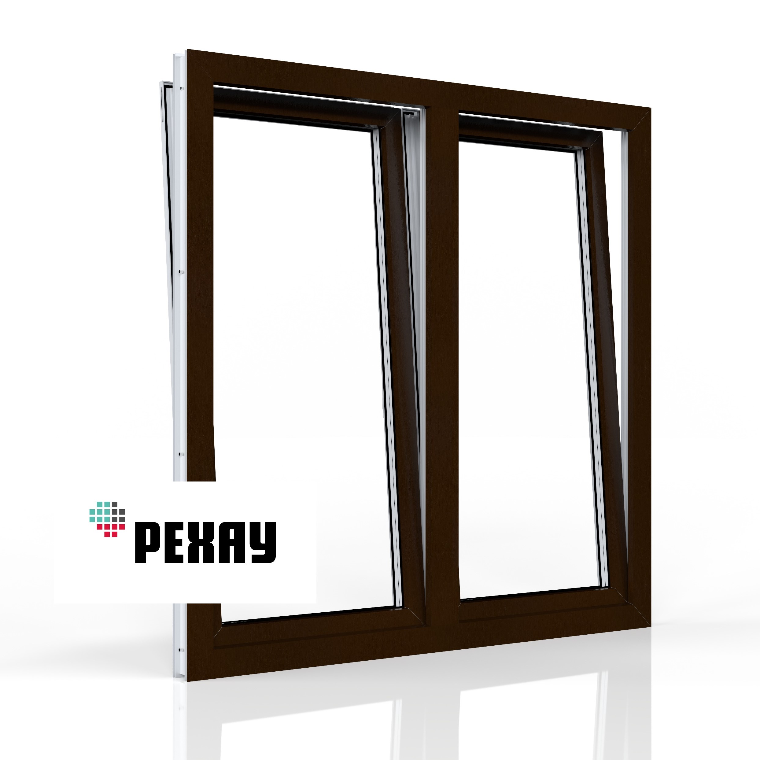 РЕХАУ Окно ПВХ BLITZ 1200х1200 мм (ВхШ) двухстворчатое