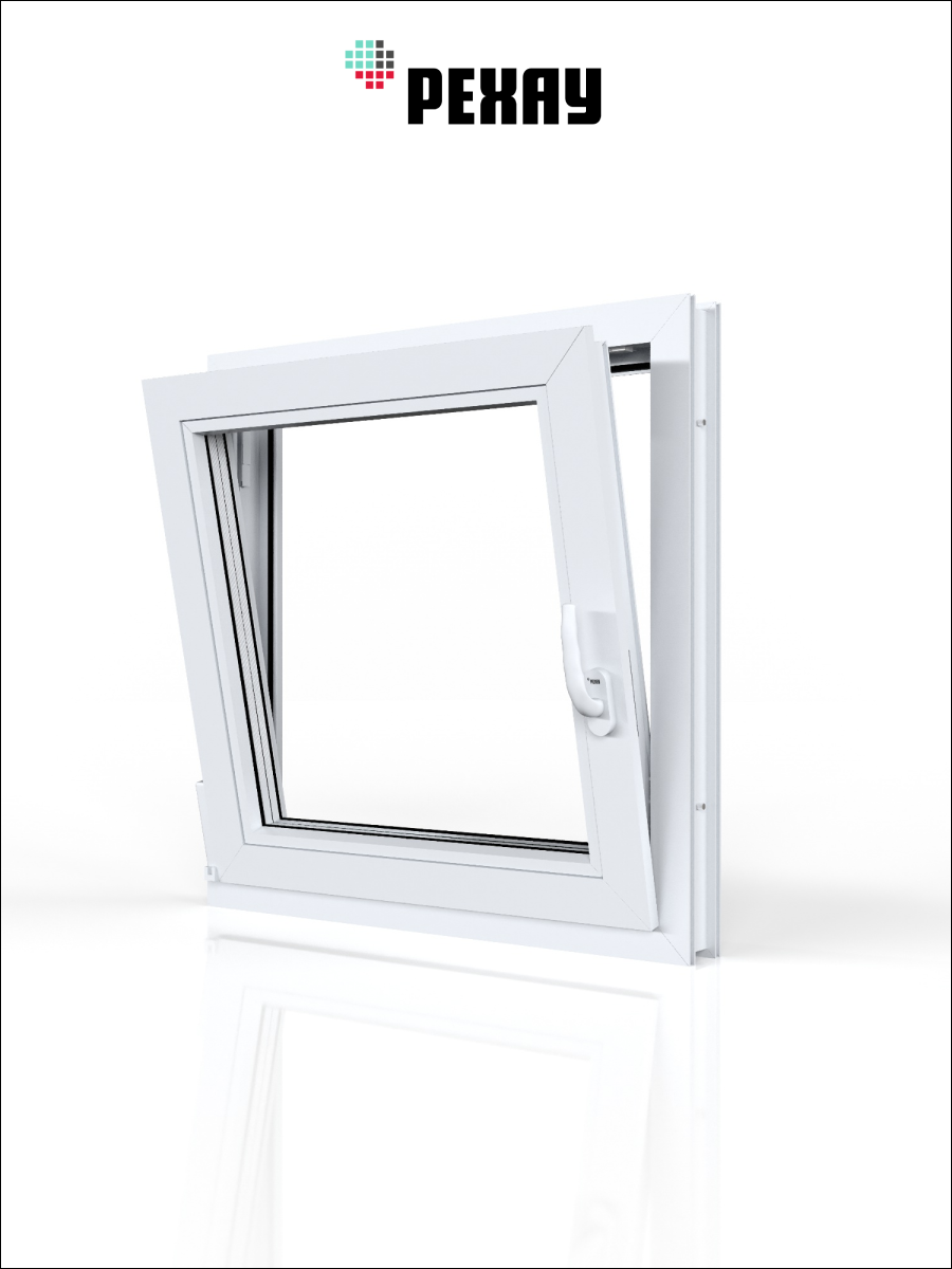 РЕХАУ Окно ПВХ CONSTANTA 1000х1000 мм (ВхШ), одностворчатое, поворотно-откидное левое