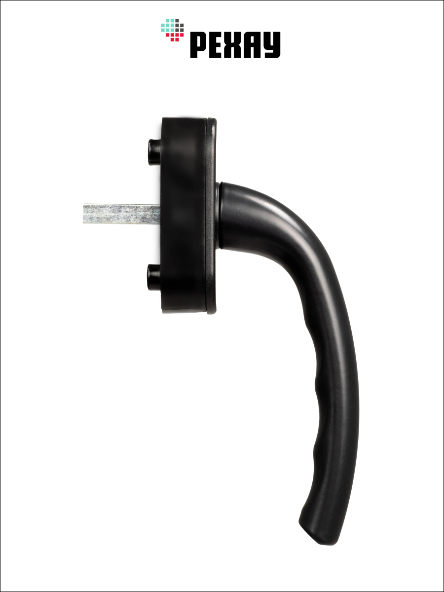 Оконная ручка РЕХАУ IDEA для пластикового окна, штифт 38 мм, черная