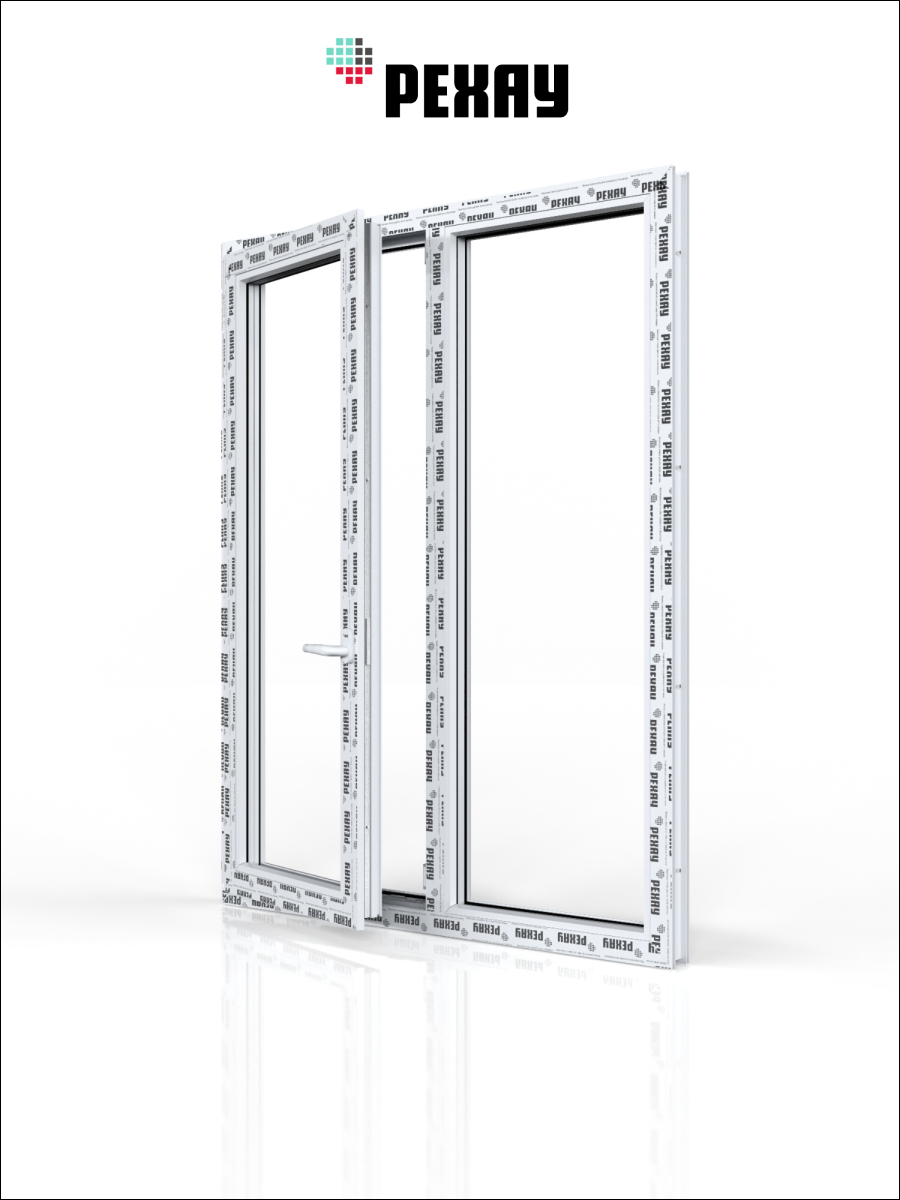 РЕХАУ Окно ПВХ CONSTANTA 1300х1200 мм (ВхШ), двухстворчатое, поворотно-откидное левое / глухое правое