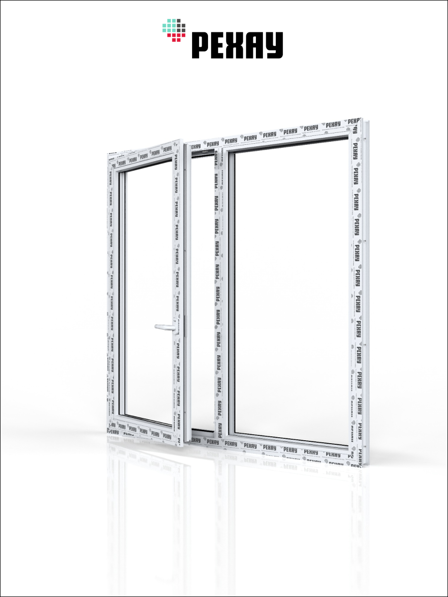 РЕХАУ Окно ПВХ CONSTANTA 800х1000 мм (ВхШ), двухстворчатое, поворотно-откидное левое / глухое правое