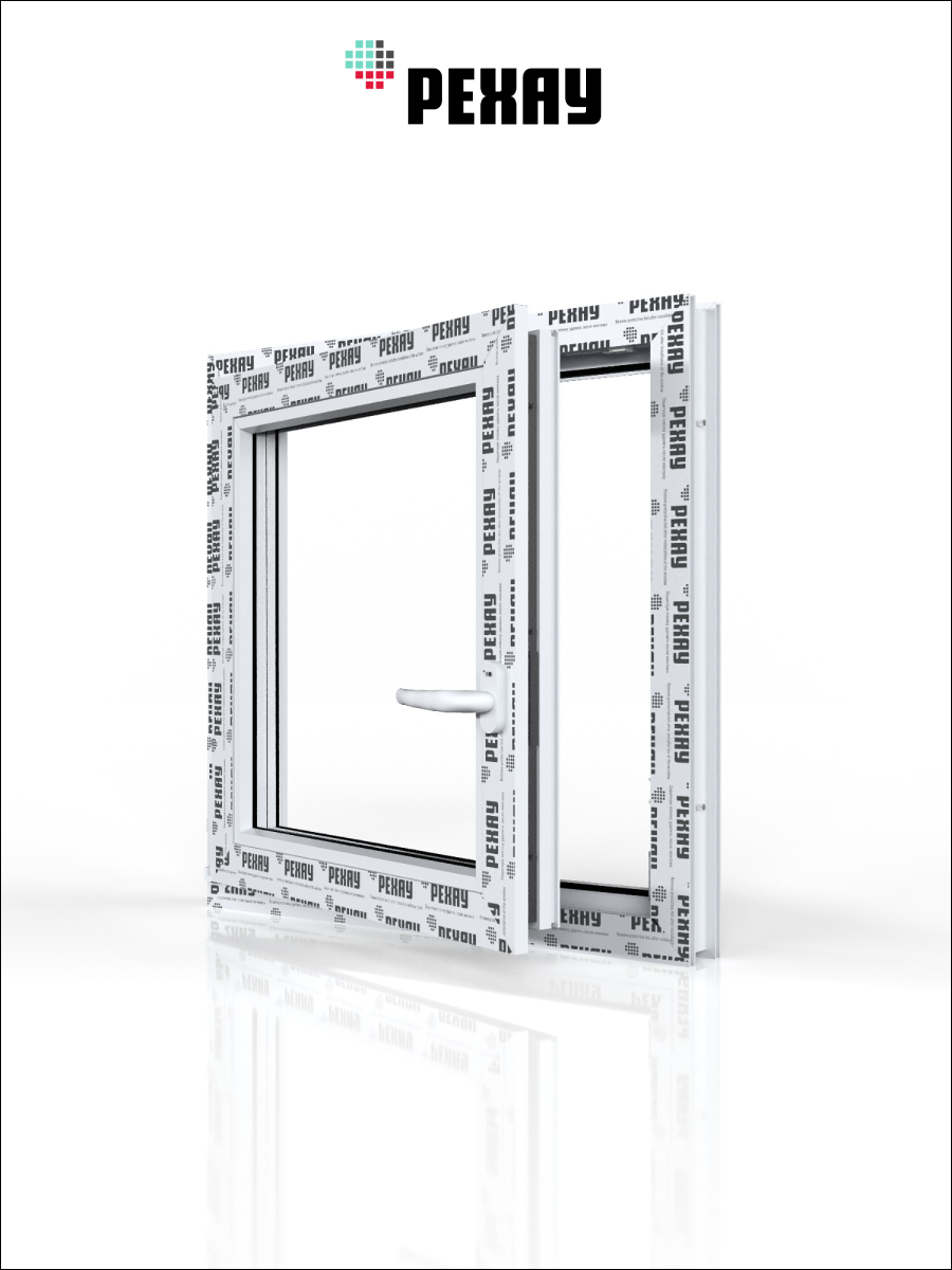 РЕХАУ Окно ПВХ CONSTANTA 1000х1000 мм (ВхШ), одностворчатое, поворотно-откидное левое