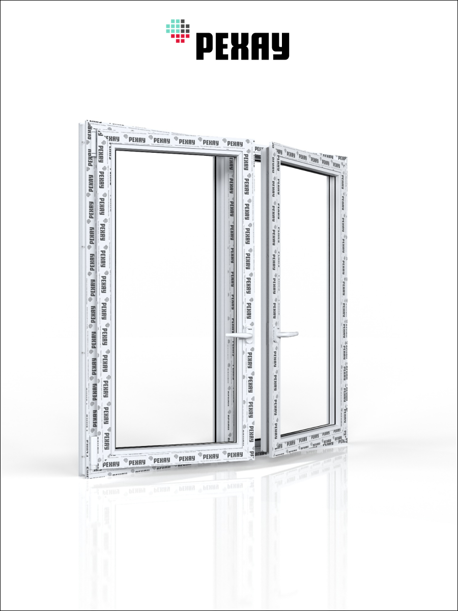 РЕХАУ Окно ПВХ CONSTANTA 1200х1200 мм (ВхШ), двухстворчатое, поворотно-откидное левое / поворотно-откидное правое